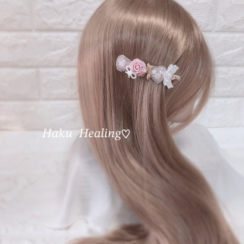 ローズベア🧸🌹  ヘアクリップ8cm