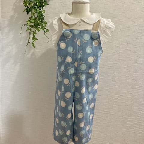 キッズ　サロペット　まんまるお花