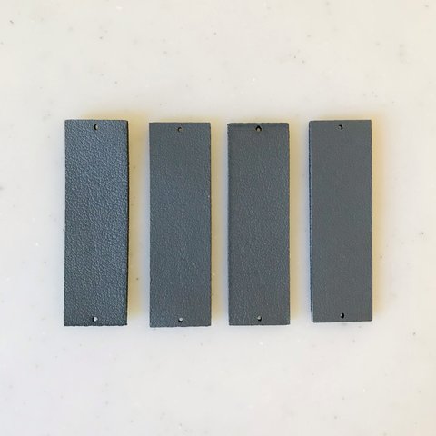 Grey Leather Rectangle Connector