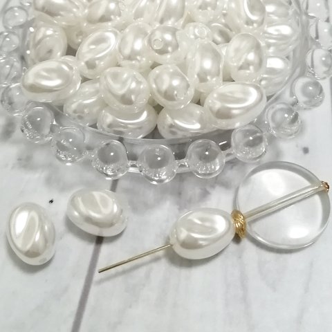 ☆【3501】10個 デザインパールビーズ  アクリル