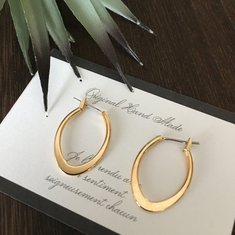 oval hoop gold pierce【１１】