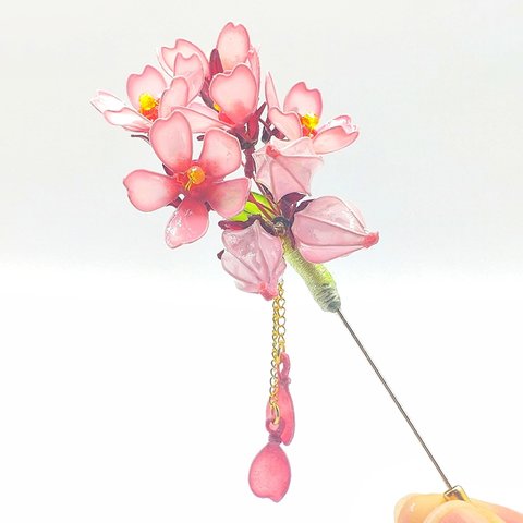 桜満開!ハットピンブローチ