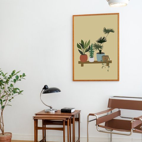 ポスター　観葉植物のイラスト　/ i0747 / 夏のグリーン　葉物　インテリアポスター
