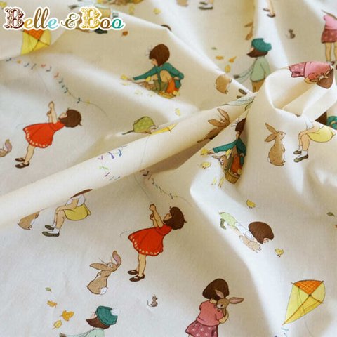 【150cm×100cm】Belle&Boo fabrics 生地 綿布 Classic Belle&Boo クラシックベル＆ブー ベルアンドブー ファブリック デコパージュ カルトナージュ総柄 