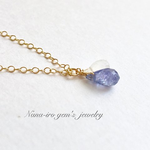  14kgf tanzanite × rainbow moonstone necklace