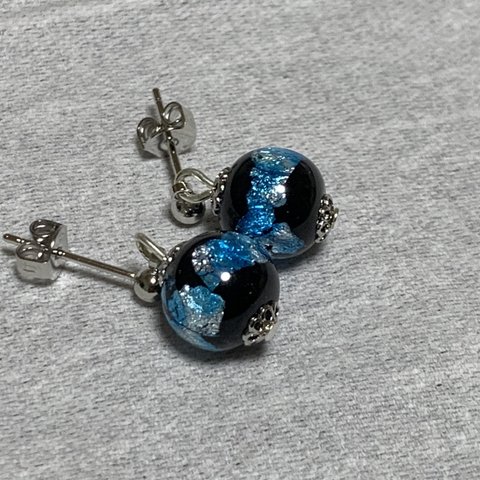 手作りとんぼ玉 ホタル玉ピアス&イヤリング✨️