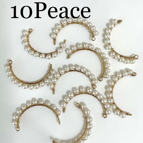 ゴールドパール半円パーツ10Peace