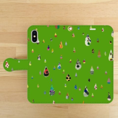 草原の 雨。 手帳型 スマホケース  iPhone 11 pro MAX アイフォン アイフォーンxperia 