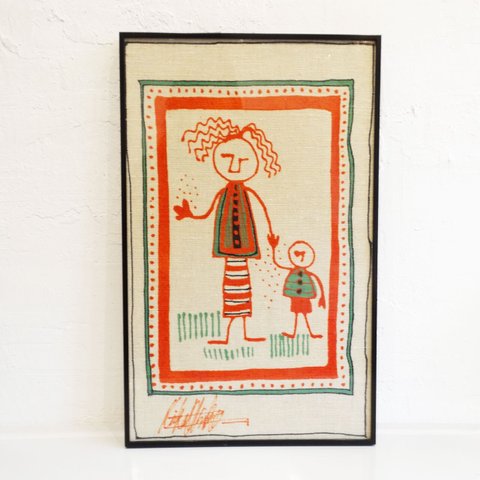 「大槻圭子」ethnic parent and child dyed painting （orange）