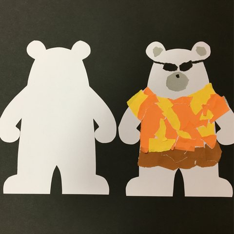 製作セット 保育教材 白クマ君　シルエット10枚　保育園　幼稚園　壁面飾り お絵かき