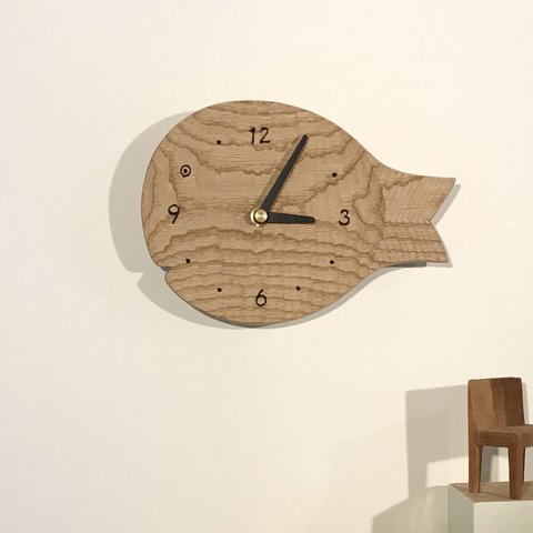 魚の壁掛け時計 S クリの木 栗