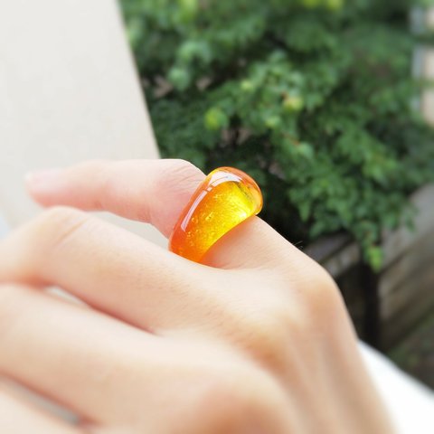 太陽のしずく ガラス 指輪  glass ring