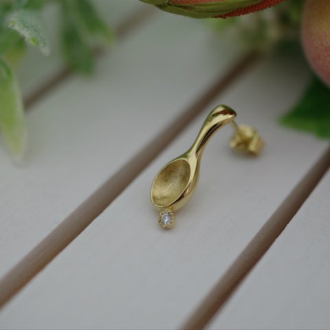 spoon pierced earrings (K14 plating)