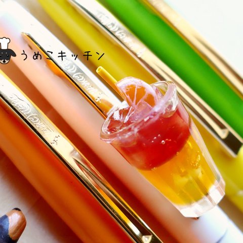 【ミニチュアフード 】　オレンジティー　ボールペン　ミニチュアフード 