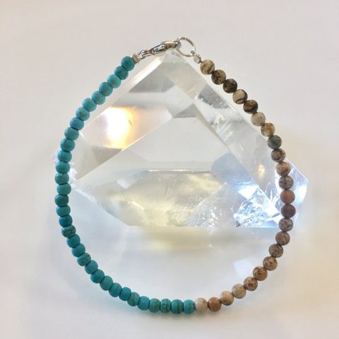 Turquoise Jasper　silver925 KaneoheSandbar <B13>　ターコイズ　ジャスパー　ブレスレット