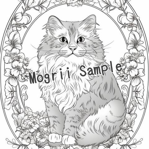 猫の線画, サイベリアン, 塗り絵