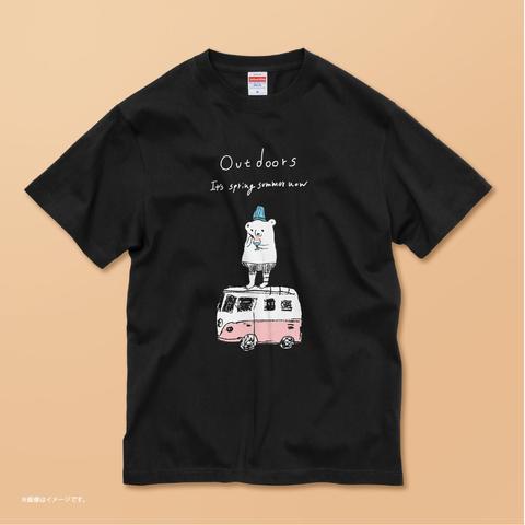 「Outdoors_ kakigori」/コットンTシャツ/送料無料