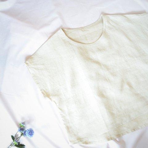 ヘンプ100％　麻　Tシャツ　レディース　オーガニック　天然素材　カットソー　日本製　無染色無漂白 夏　涼しい　無地　