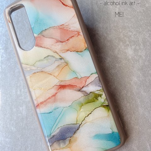 ▼.IFace風 シンプルスマホケース♡ アルコールインクアート