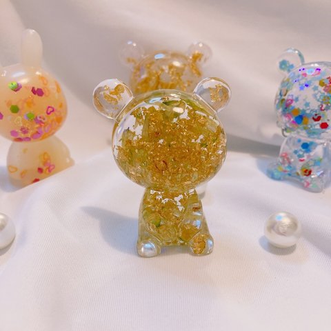 🧸本物のお花が入ったみまもるん×金箔×クリアデザイン🧸みまもるん✨