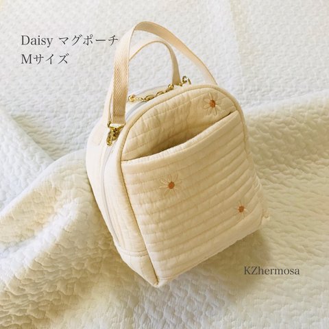 Mサイズ　Daisy マグポーチ　デイジー　花　保冷ポーチ　保温ポーチ　イブル　