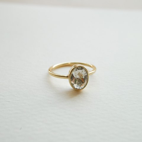 vintage glass ring  クリスタルリング