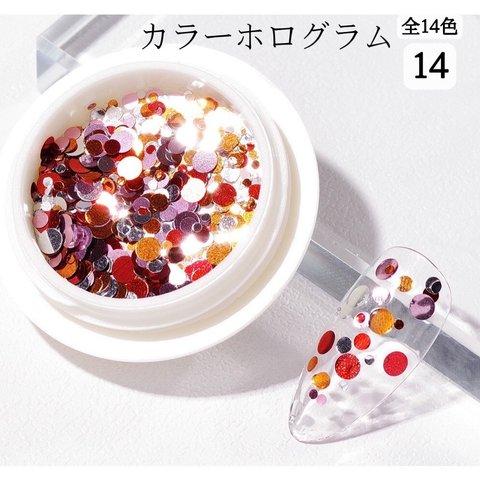 【カラーホログラム 全14色】レジン封入 ネイルパーツ 夏 キラキラ カシャカシャ 手芸◎parts-nail-027#14