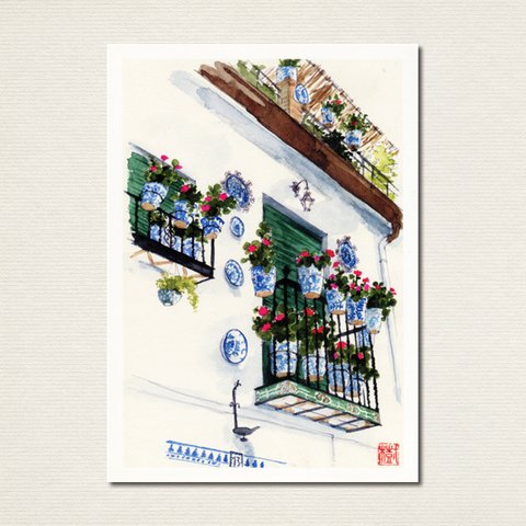 水彩風景画ポストカード10枚セット〈花咲く風景1〉
