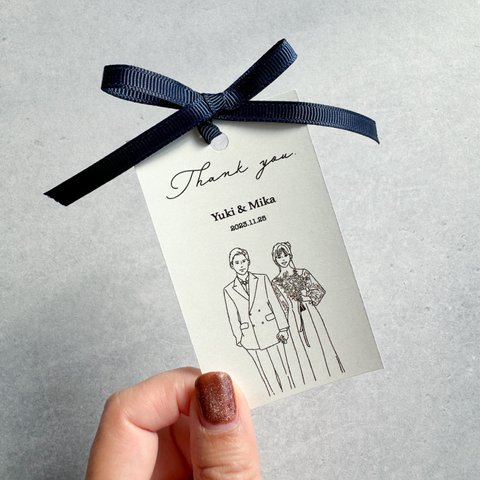 ウェディング サンキューカード　メッセージカード 結婚式 プチギフト 手書き オーダーメイド