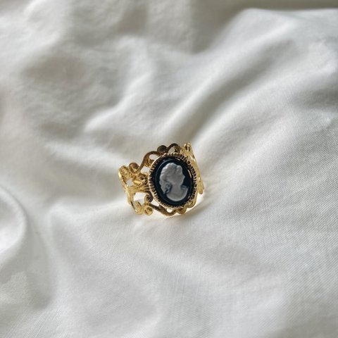 Vintage rétro gold cameo ring II