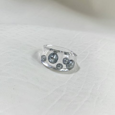 Pearl ring(charcoal gray・M)