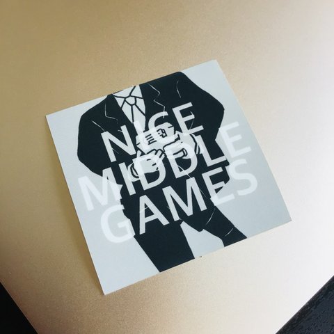 Sticker “NICE MIDDLE GAMES 02”　-gray-