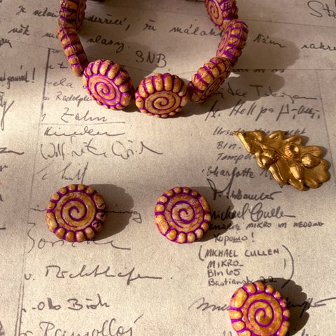 【2コずつ販売】JIRI＊IVANA #czech beads#チェコビーズ spiral16㎜/matte/purple