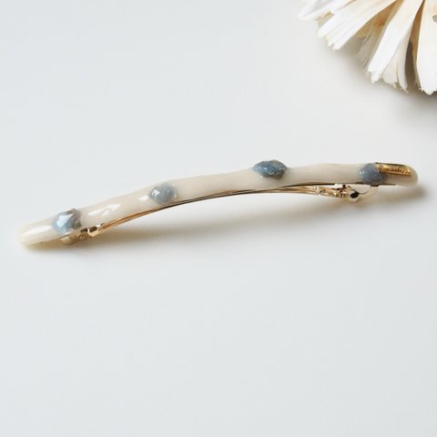 「stick」bubble  long barrette   ivory  