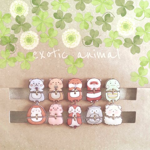 ✤­­--exotic animal­­--✤エキゾチックアニマルさんのノンホールピアス