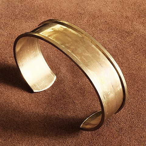 真鍮 レールブレスレット（太幅 Sサイズ）細い バングル 腕輪 ゴールド アクセサリー 小物 雑貨 メンズ レディース ソリッドブラス