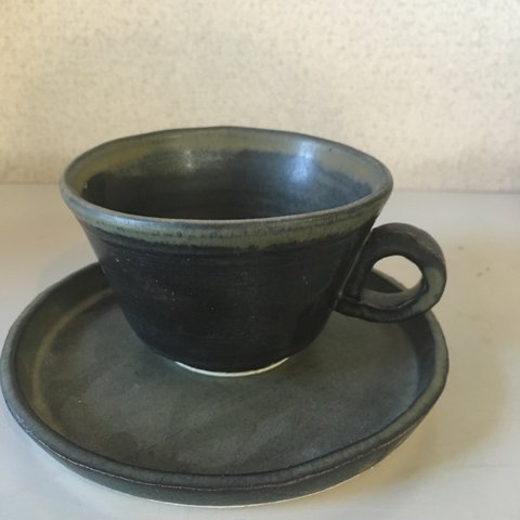 黒マット釉コーヒーカップ