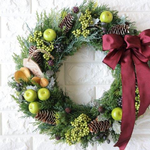 *Order*Christmas Wreath Green43クリスマスリース　グリーン　45　