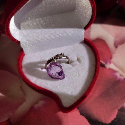 amethyst petal ring silver 1