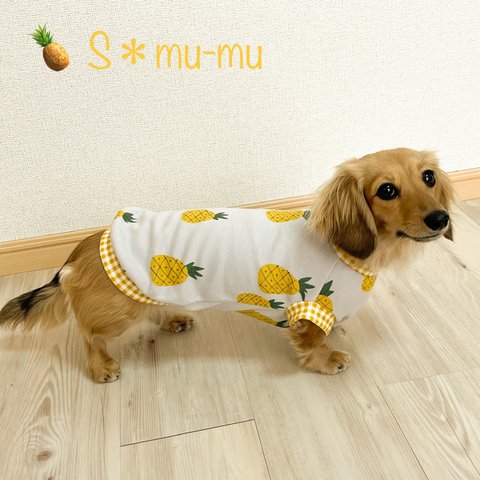 再販🐶犬服【🍍パイナップル柄タンク】