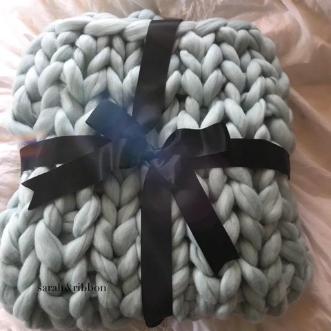 Crystalline  blanket   superchunky wool yarn ブランケット 
