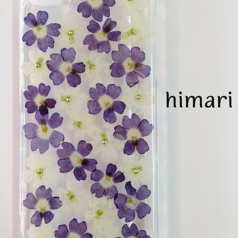 【受注製作09】iphone/スマホ 押し花ケース　本物のお花使用
