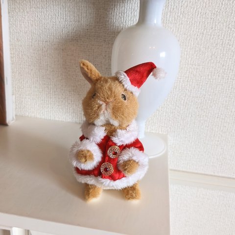 テディベアうさぎ用　お洋服　クリスマス🎅