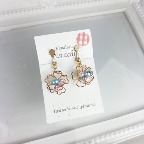 【完売】ワイヤーフラワー【イヤリング・ピアス】