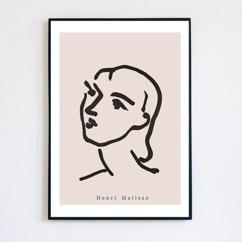 【インテリアポスター】インテリアフォト　 Henri Matisse　ナチュラル　アンリマティス　ポスター　北欧　アート　ラインアート　絵画　韓国　アートポスター　フレーム　ベージュ　イラスト　絵