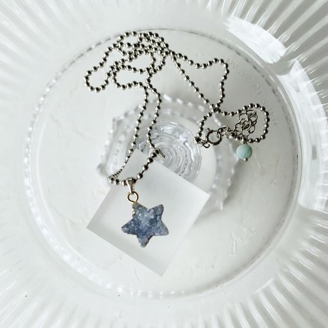 Star druzy PC necklace (NO.6183)