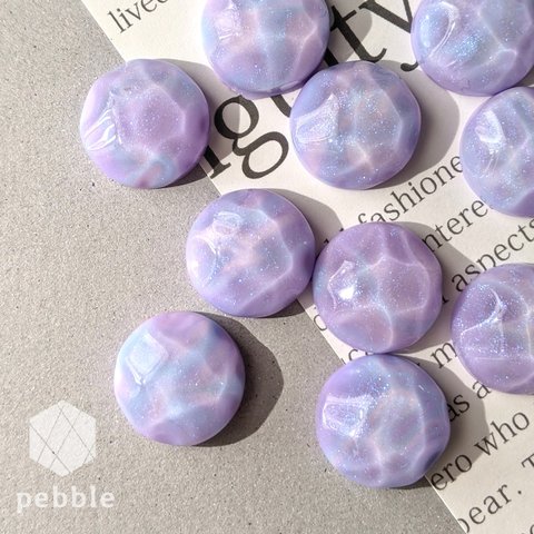 【8pcs】アクリル カボション 水面 ウォーターリップル ゆめかわ パープル