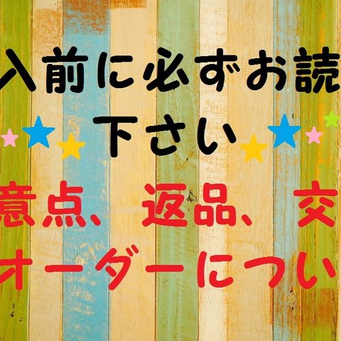 必ずお読み下さい★注意点やオーダーについて