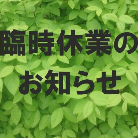 ☆ 臨時休業のお知らせ ☆