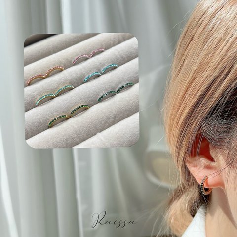 color zirconia pierce                 錆びない　金アレ対応